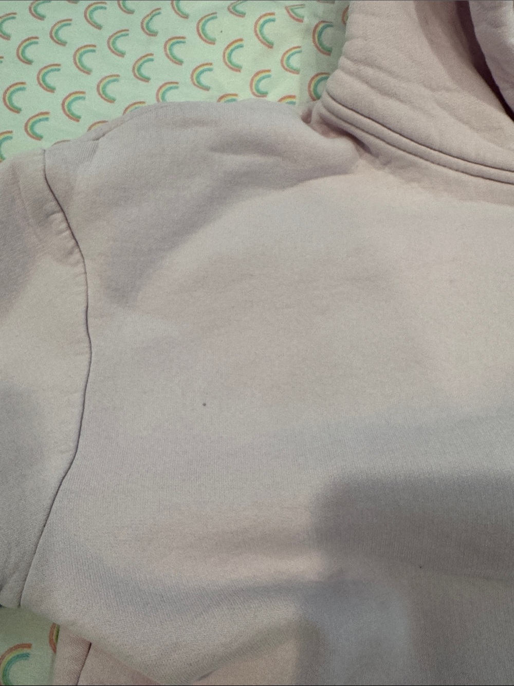 Girls' Light Pink Hooded Sweatshirt with Hot Pink Palm Motif - Picture 6 of 15